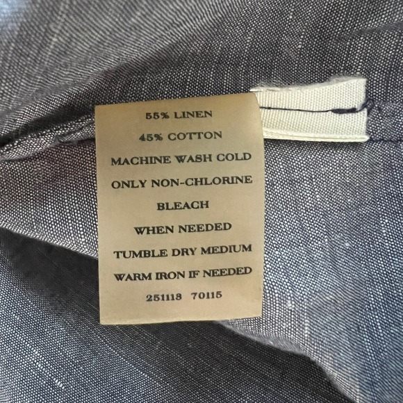 Ann Taylor Shirt Womens 4 Blue Sheen Linen Blend Neutral Basic Casual Minimalist - Picture 6 of 6